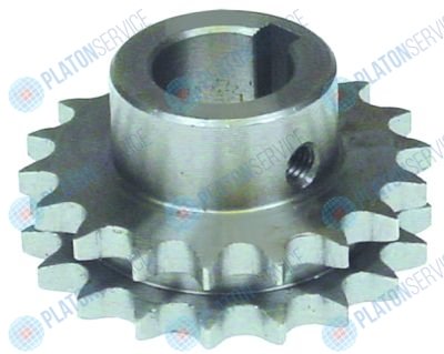 Звездочка цепная DIN/ISO 06 B-2 деление  3/8" зубчики 18 гнездо для оси ? 20мм В 30мм