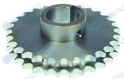 Звездочка цепная DIN/ISO 06 B-2 деление  3/8" зубчики 28 гнездо для оси ? 25мм В 30мм