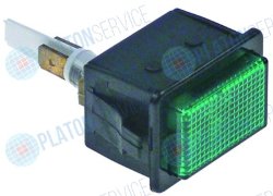 Лампочка сигнальная 34,1x23,1мм зелён. 230В присоединение плоский штекер 6,3 мм