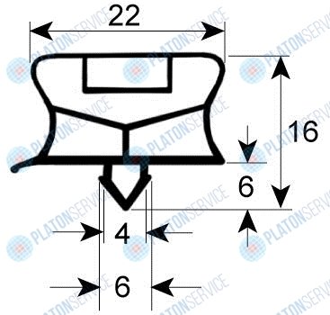Уплотнитель изоляционный профиль 9794 Ш 691мм Д 626мм посадочный размер Electrolux 545742101
