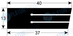 Уплотнитель для тележки-стеллажа профиль 4200 Д 558мм Ш 40мм толщина 13мм