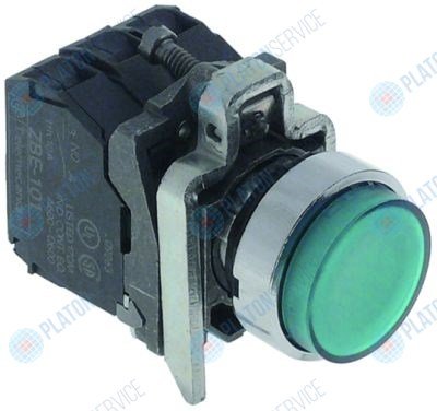 Выключатель нажимной кнопочный ?22 мм зелён. 2NO 240В 2 3А освещён. Electrolux 0H2641