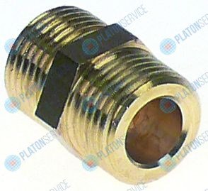 Ниппель двойной латунь резьба 1/2" - 1/2" кол-во в уп-вке 1штук
