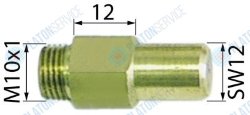 Жиклёр газовый резьба M10x1 ширина зева ключа 11 ? отверстия 1.5мм код 145