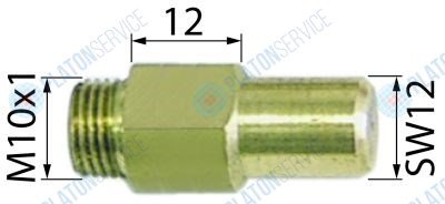 Жиклёр газовый резьба M10x1 ширина зева ключа 11 ? отверстия 1.5мм код 145