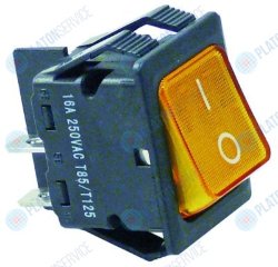 Выключатель балансирный 30x22мм оранжев. 2NO 400В 16А освещён. 0-I