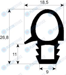 Уплотнитель дверной профиль 2070 Ш 460мм Д 645мм наружный размер Кол-во в уп-вке 1 Eloma 384410