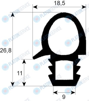 Уплотнитель дверной профиль 2070 Ш 460мм Д 645мм наружный размер Кол-во в уп-вке 1 Eloma 384410