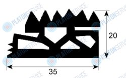 Уплотнитель для тележки-стеллажа профиль 4070 Д 1000мм Кол-во в уп-вке 1 Eloma 549207