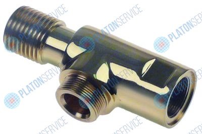 Корпус крана Р1: M18x1 Р2: M20x1 Р3: TR20 слева латунь полирован. Д 49мм