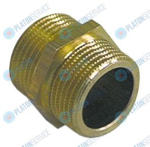 Ниппель двойной латунь резьба 3/4" - 3/4" кол-во в уп-вке 1штук