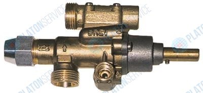 Кран газовый PEL 22S/O вход для газа M20x1,5 (труба-? 12 мм) 0.4 Electrolux 07800A2001