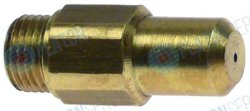 Жиклёр газовый резьба M10x1 ширина зева ключа 11 ? отверстия 0.6мм внутри заострён.