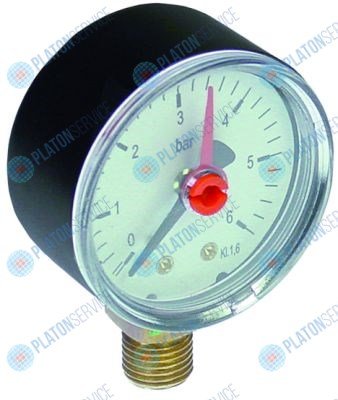 Манометр ? 52 0-6 присоединение снизу резьба 1/4" Electrolux 58941