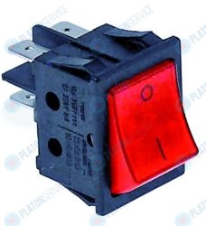 Выключатель балансирный 30x22мм красн. 2NO 250В 16А освещён. 0-I Eloma E320030