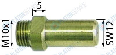 Жиклёр газовый резьба M10x1 ? отверстия 1мм Д 30мм ширина зева ключа 12 Electrolux 514833500
